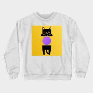 Purple Crystal Ball Cat Crewneck Sweatshirt